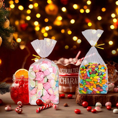 100 Clear Cellophane Treat Bags with Twist Ties