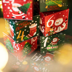 24pcs Christmas Advent Calendar Candy Box Paper Gift Boxes Decorations
