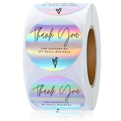 500pcs Thank You Small Business Stickers Rainbow Wrapping Supplies