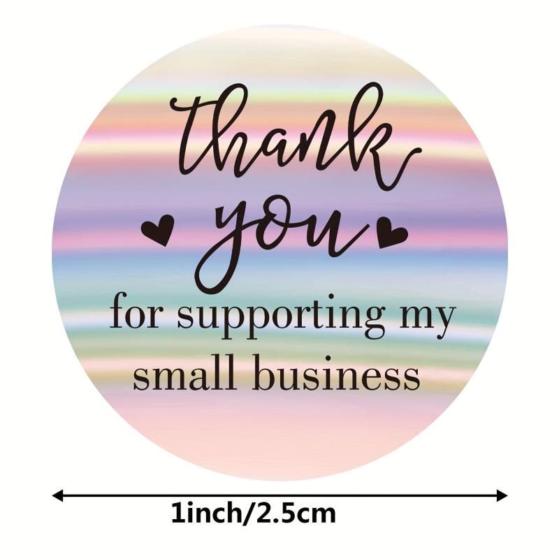 500pcs Thank You Small Business Stickers Rainbow Wrapping Supplies