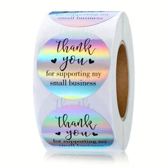 500pcs Thank You Small Business Stickers Rainbow Wrapping Supplies