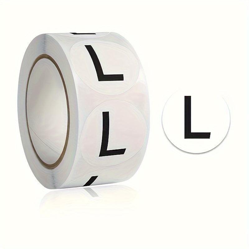 1000 Circular Adhesive Letter Stickers Clothing Shoe Size Labels