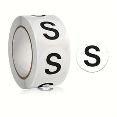 1000 Circular Adhesive Letter Stickers Clothing Shoe Size Labels