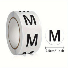 1000 Circular Adhesive Letter Stickers Clothing Shoe Size Labels