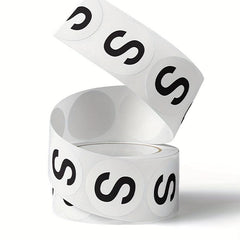 1000 Circular Adhesive Letter Stickers Clothing Shoe Size Labels