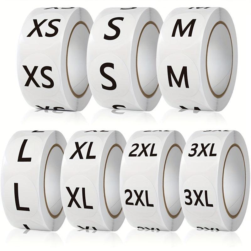 1000 Circular Adhesive Letter Stickers Clothing Shoe Size Labels