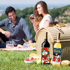 8pcs Christmas Wine Bottle Stickers Xmas Wine Labels Gift Decorations
