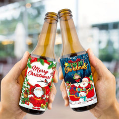 8pcs Christmas Wine Bottle Stickers Xmas Wine Labels Gift Decorations