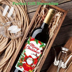 8pcs Christmas Wine Bottle Stickers Xmas Wine Labels Gift Decorations