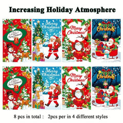 8pcs Christmas Wine Bottle Stickers Xmas Wine Labels Gift Decorations