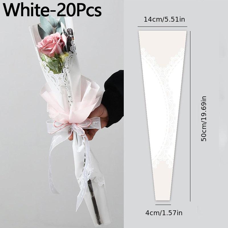 20pcs Triangular Rose Packaging for Florist Bouquet Supplies