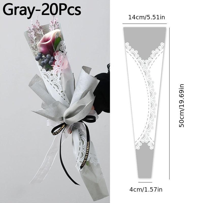 20pcs Triangular Rose Packaging for Florist Bouquet Supplies