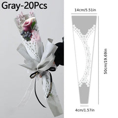 20pcs Triangular Rose Packaging for Florist Bouquet Supplies