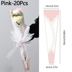 20pcs Triangular Rose Packaging for Florist Bouquet Supplies