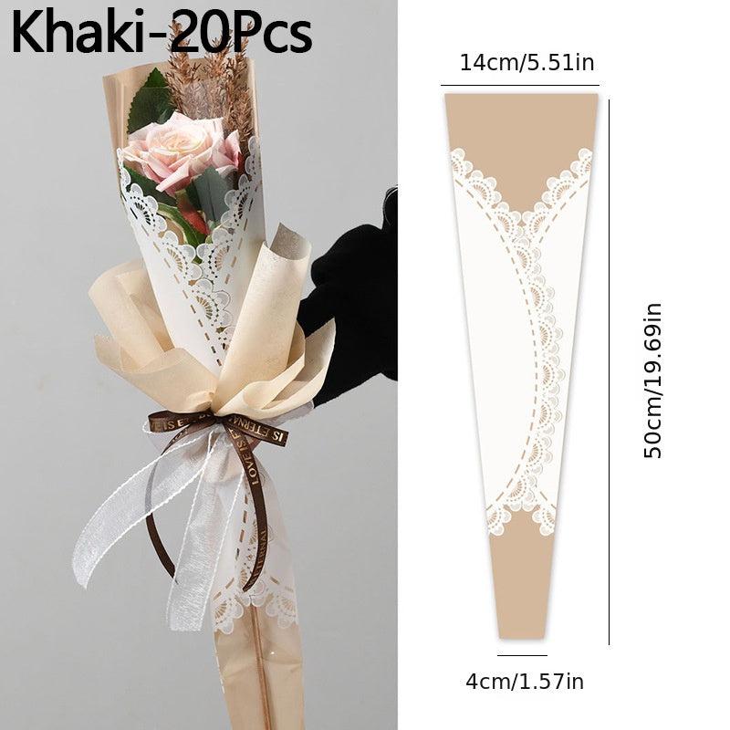 20pcs Triangular Rose Packaging for Florist Bouquet Supplies