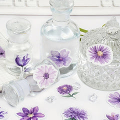 Purple Orchid Series Plants And Flowers Stickers Pack - 46pcs