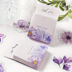 Purple Orchid Series Plants And Flowers Stickers Pack - 46pcs