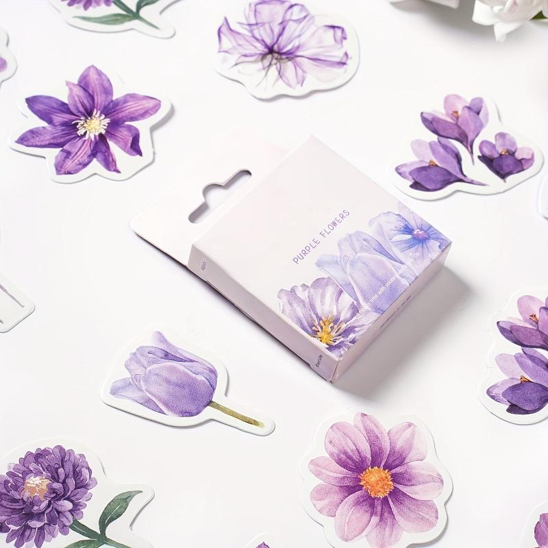 Purple Orchid Series Plants And Flowers Stickers Pack - 46pcs