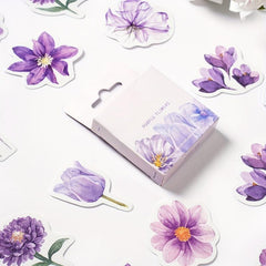 Purple Orchid Series Plants And Flowers Stickers Pack - 46pcs