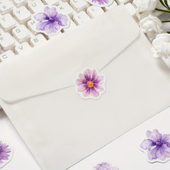 Purple Orchid Series Plants And Flowers Stickers Pack - 46pcs