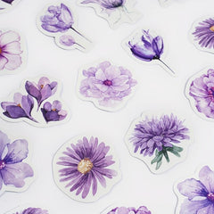 Purple Orchid Series Plants And Flowers Stickers Pack - 46pcs