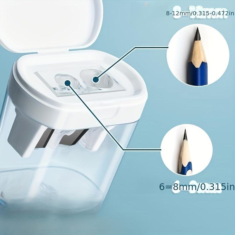 Deli Double Hole Pencil Sharpener - Large Diameter Triangle Design