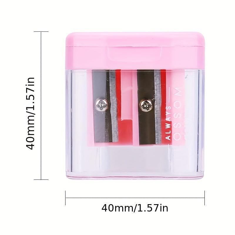 Deli Double Hole Pencil Sharpener - Large Diameter Triangle Design