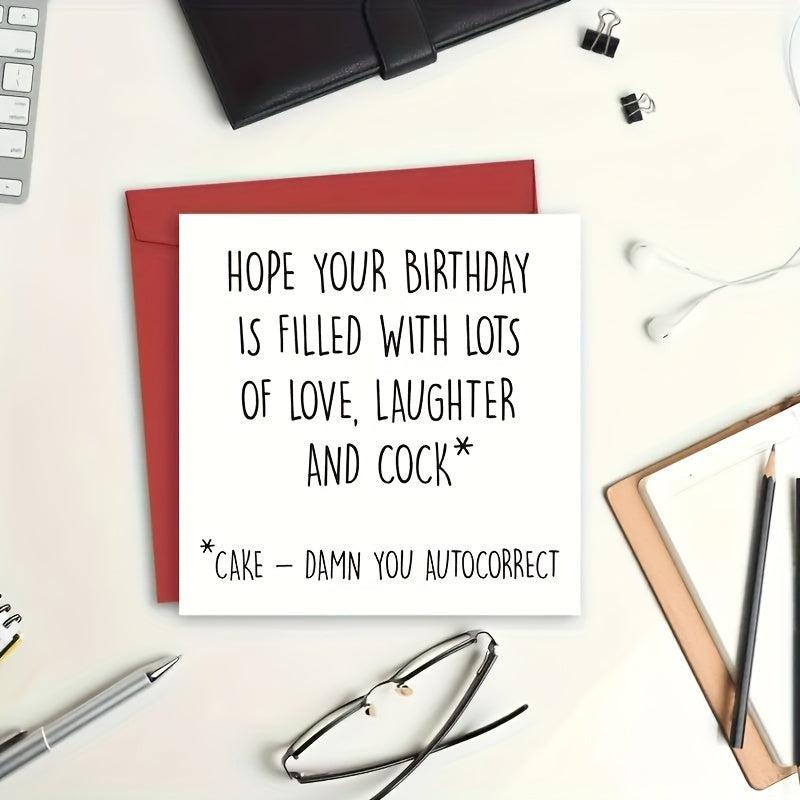 1pc Birthday Card Express Blessings to Family and Friends with Simple Sentences