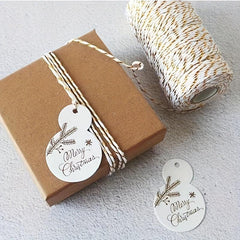 Golden Silk Cotton Thread Christmas Gift Wrapping, 44 Meter Long