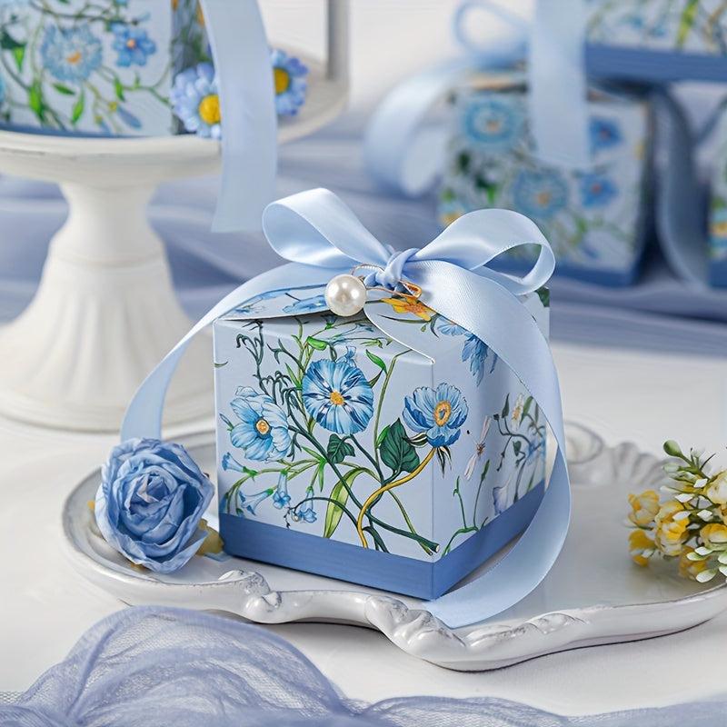 Hand Drawn Floral Plant Candy Box Wedding Favors Holiday Christmas Delights