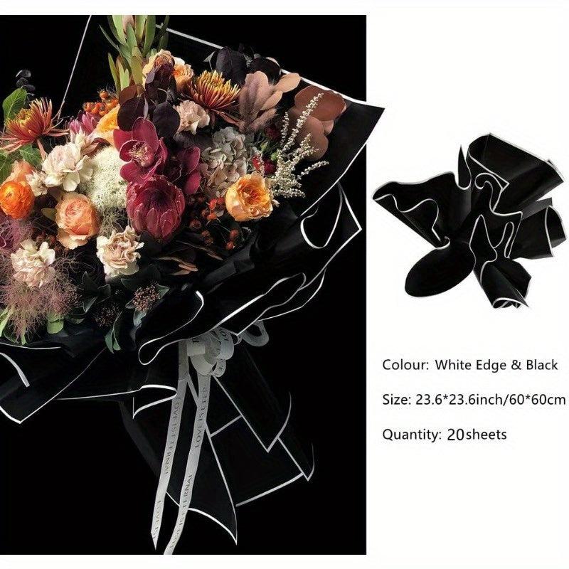 20 Sheets Flower Wrapping Paper Waterproof Bouquet Supplies 58.42 x 58.42 cm