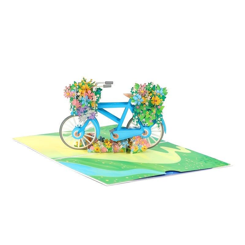 3D Flower Bicycle Pop Up Card - Anniversary, Mothers, Valentines, Thank You