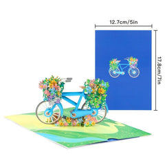 3D Flower Bicycle Pop Up Card - Anniversary, Mothers, Valentines, Thank You