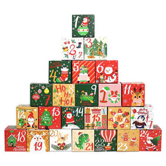 24pcs Christmas Advent Calendar Candy Box Paper Packaging Navidad Gift Boxes
