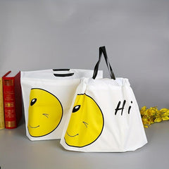 50pcs Smile Face Tote Bag, Takeaway Packing Bag, Small Business Supplies