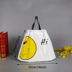 50pcs Smile Face Tote Bag, Takeaway Packing Bag, Small Business Supplies