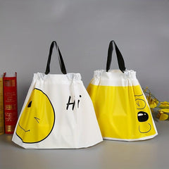50pcs Smile Face Tote Bag, Takeaway Packing Bag, Small Business Supplies