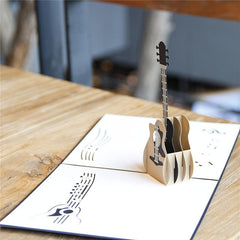 Guitar Pop Up Card 3D Popup Greeting Card For Birthday Wedding Anniversary