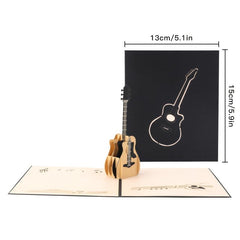 Guitar Pop Up Card 3D Popup Greeting Card For Birthday Wedding Anniversary