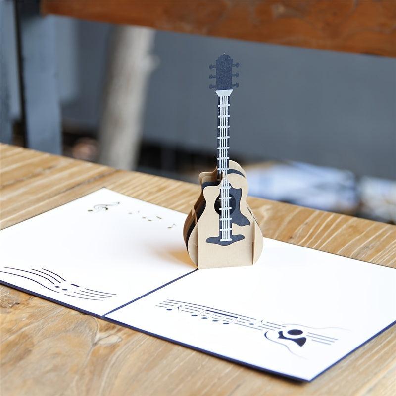 Guitar Pop Up Card 3D Popup Greeting Card For Birthday Wedding Anniversary