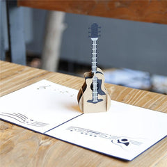 Guitar Pop Up Card 3D Popup Greeting Card For Birthday Wedding Anniversary