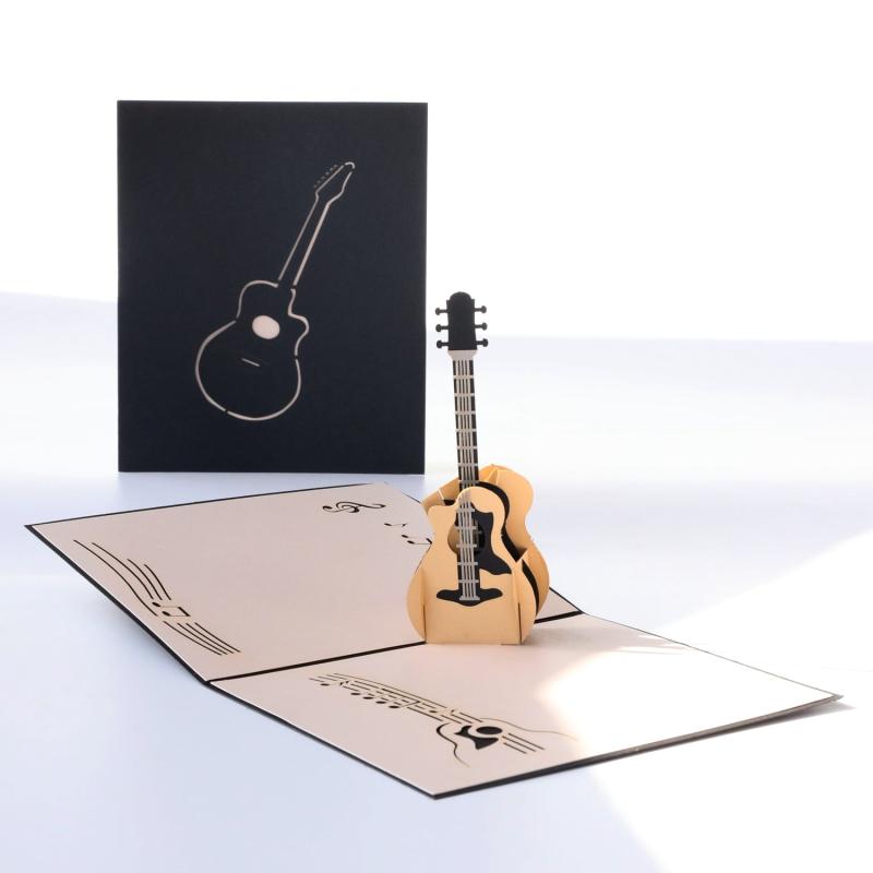 Guitar Pop Up Card 3D Popup Greeting Card For Birthday Wedding Anniversary