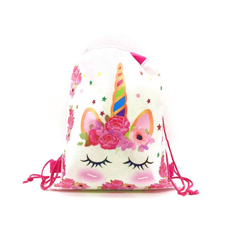 Unicorn Drawstring Bag For Travel Storage Package Cartoon School Backpacks