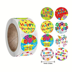 500pcs Birthday Self-adhesive Sticker Label Holiday Gift Decorative Seal Sticker