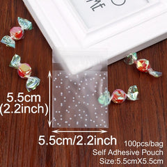 100pcs Clear Self Sealing Cellophane Christmas Cookie Candy Treat Bags