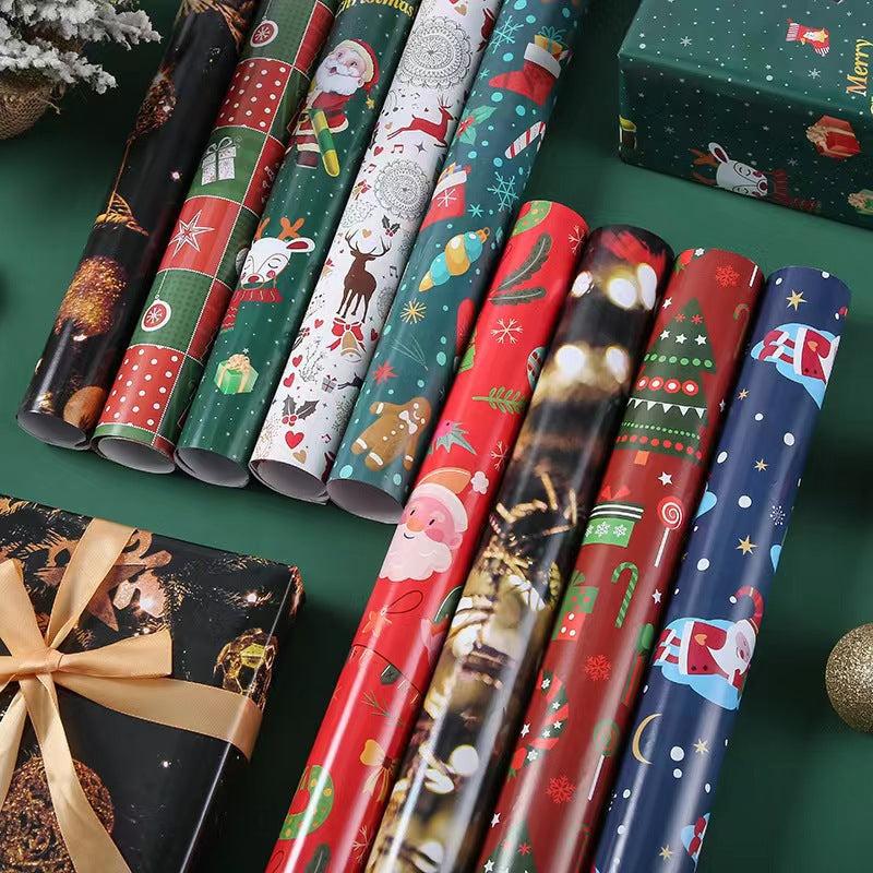 9pcs Christmas Gift Wrapping Paper Bouquet Flower Decorative Large Size Ribbons