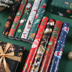 9pcs Christmas Gift Wrapping Paper Bouquet Flower Decorative Large Size Ribbons