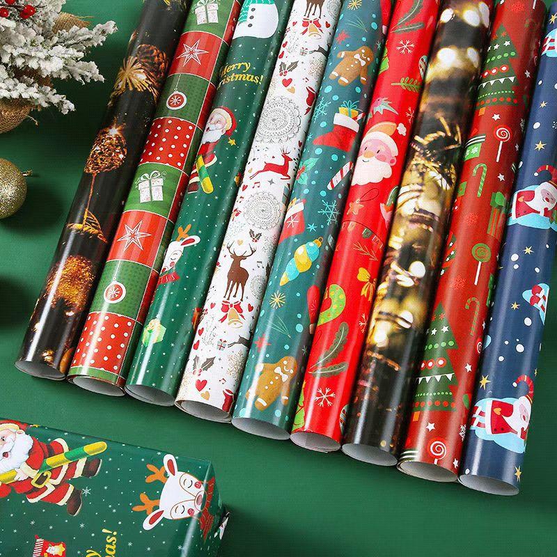 9pcs Christmas Gift Wrapping Paper Bouquet Flower Decorative Large Size Ribbons