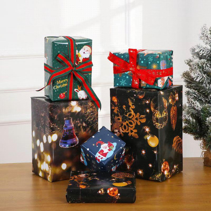 9pcs Christmas Gift Wrapping Paper Bouquet Flower Decorative Large Size Ribbons