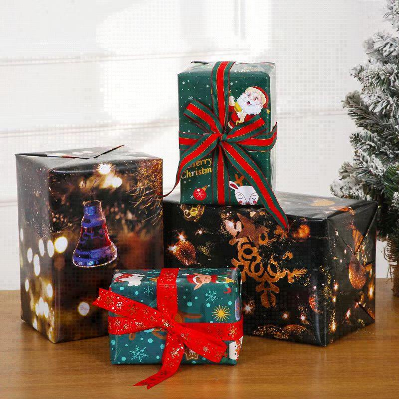 9pcs Christmas Gift Wrapping Paper Bouquet Flower Decorative Large Size Ribbons